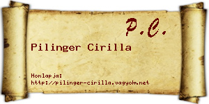 Pilinger Cirilla névjegykártya